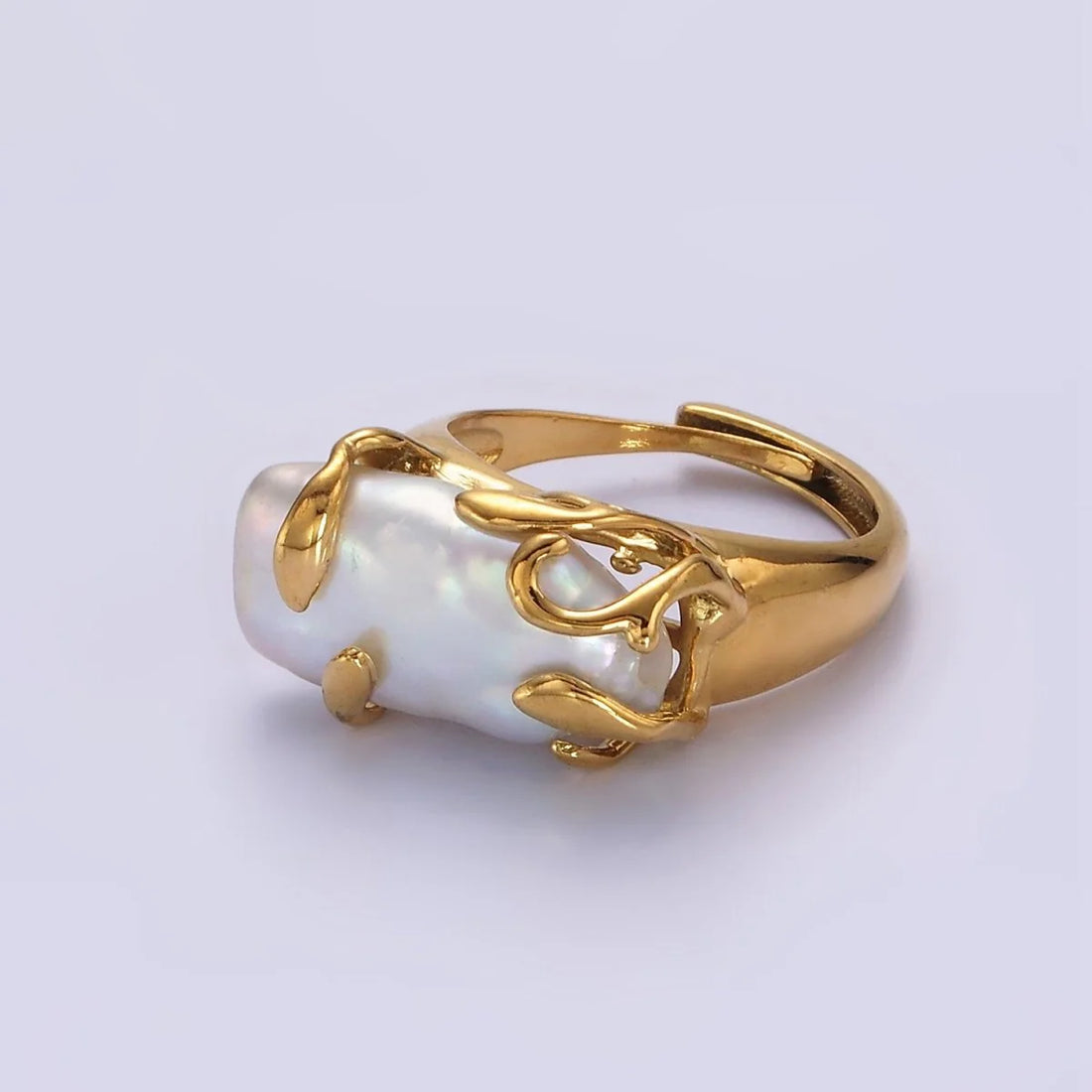 Baroque Pearl Molten Ring - Oriana Lamarca LLC