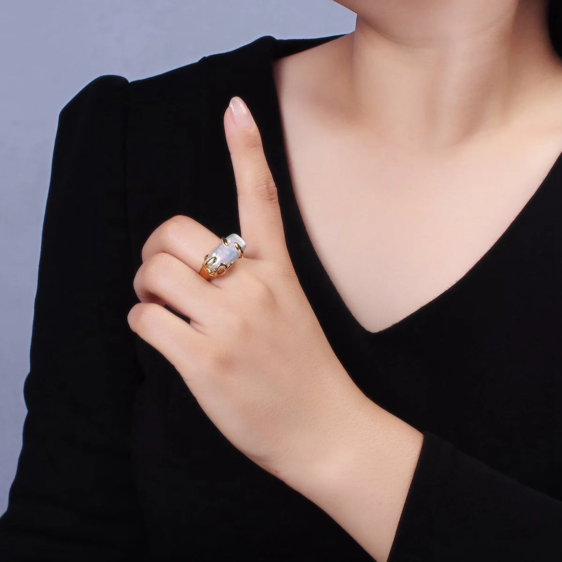 Baroque Pearl Molten Ring - Oriana Lamarca LLC