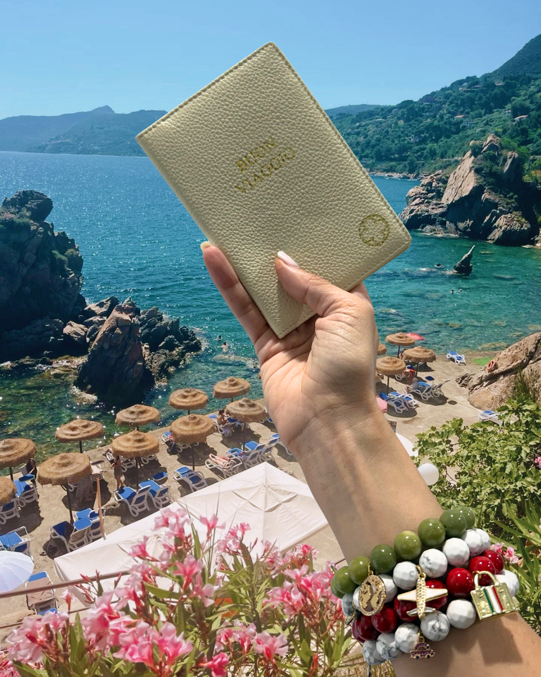 White Leather Passport Cover