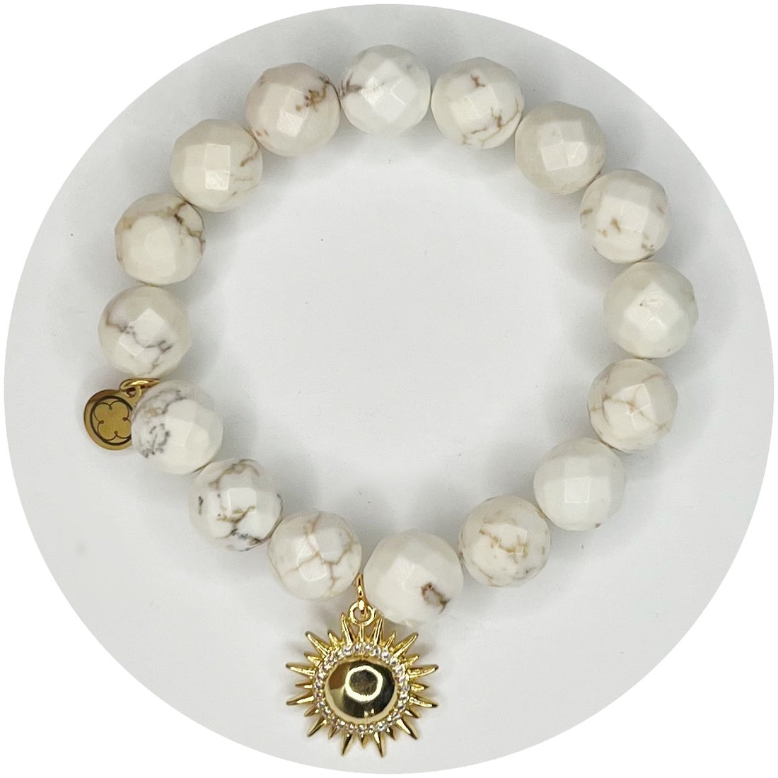 White Magnesite with Pavé Sun - Oriana Lamarca LLC