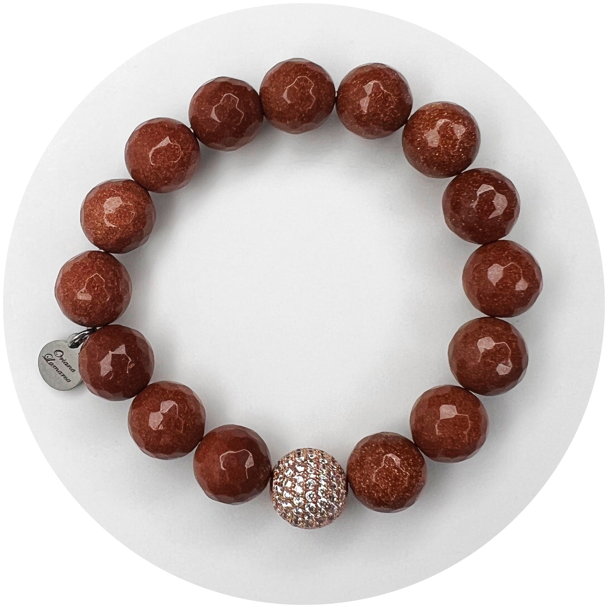 Goldstone with Micro Pavé Rose Gold
