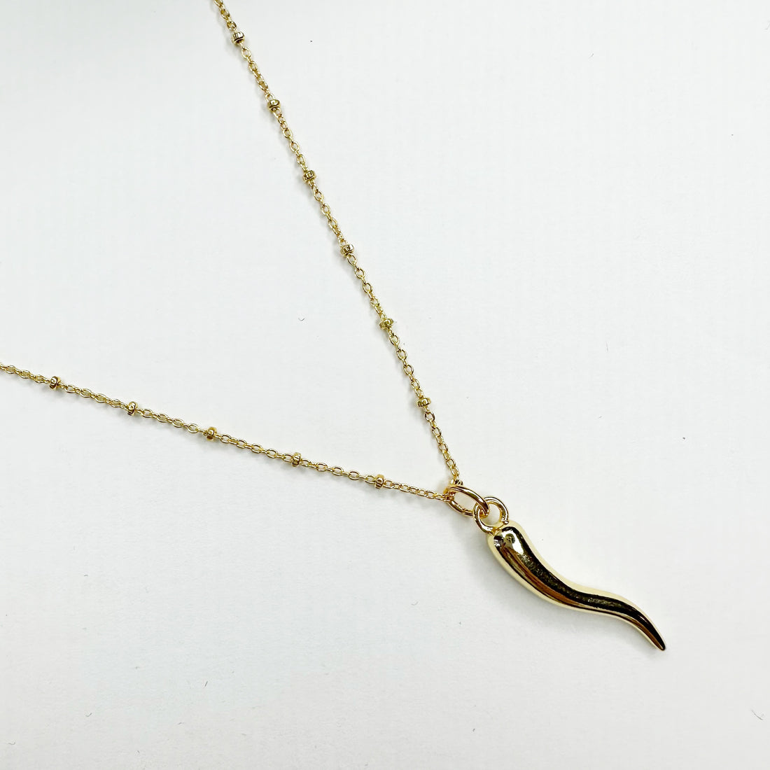 Gold Horn Cornicello Necklace