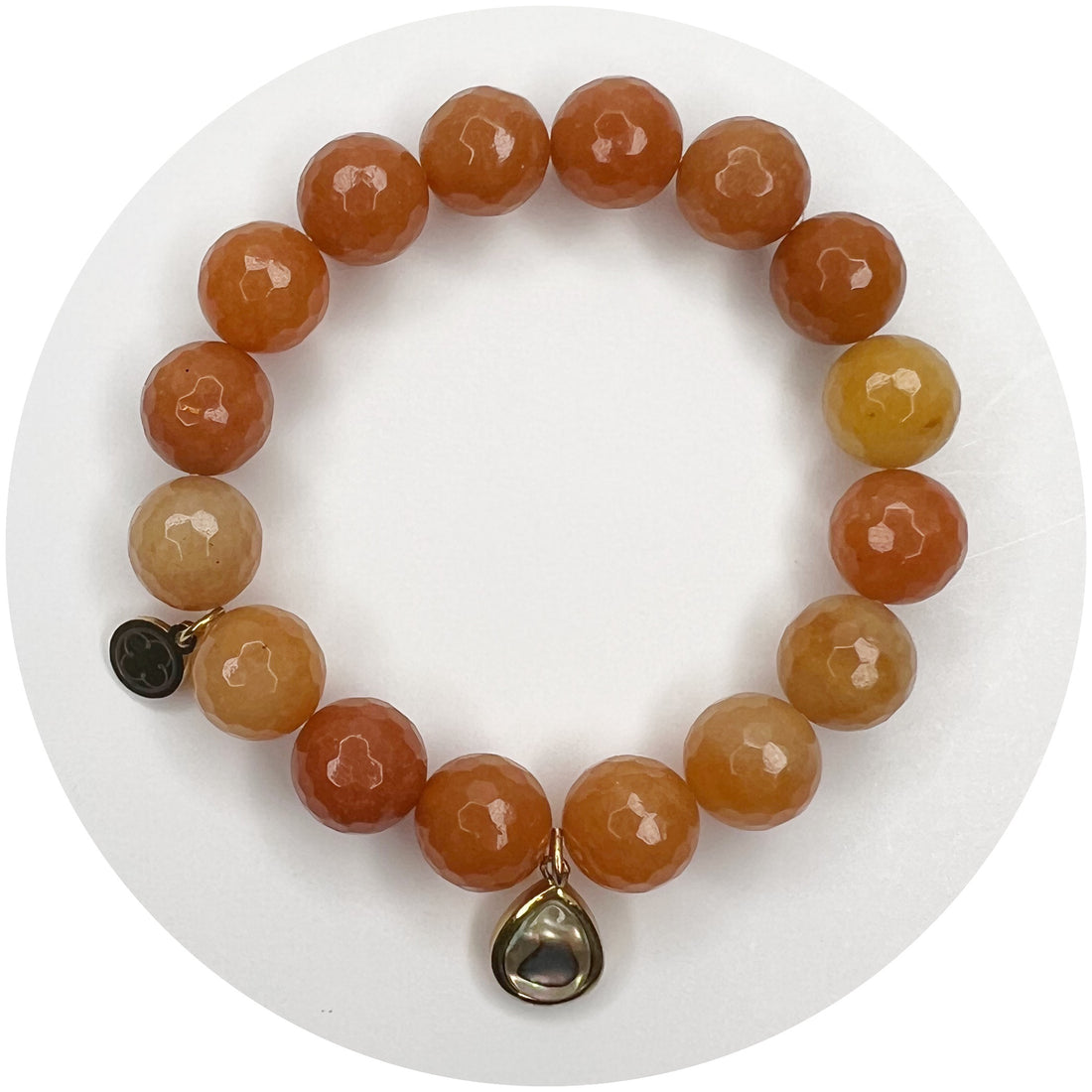 Brown Aventurine with Abalone Teardrop Pendant