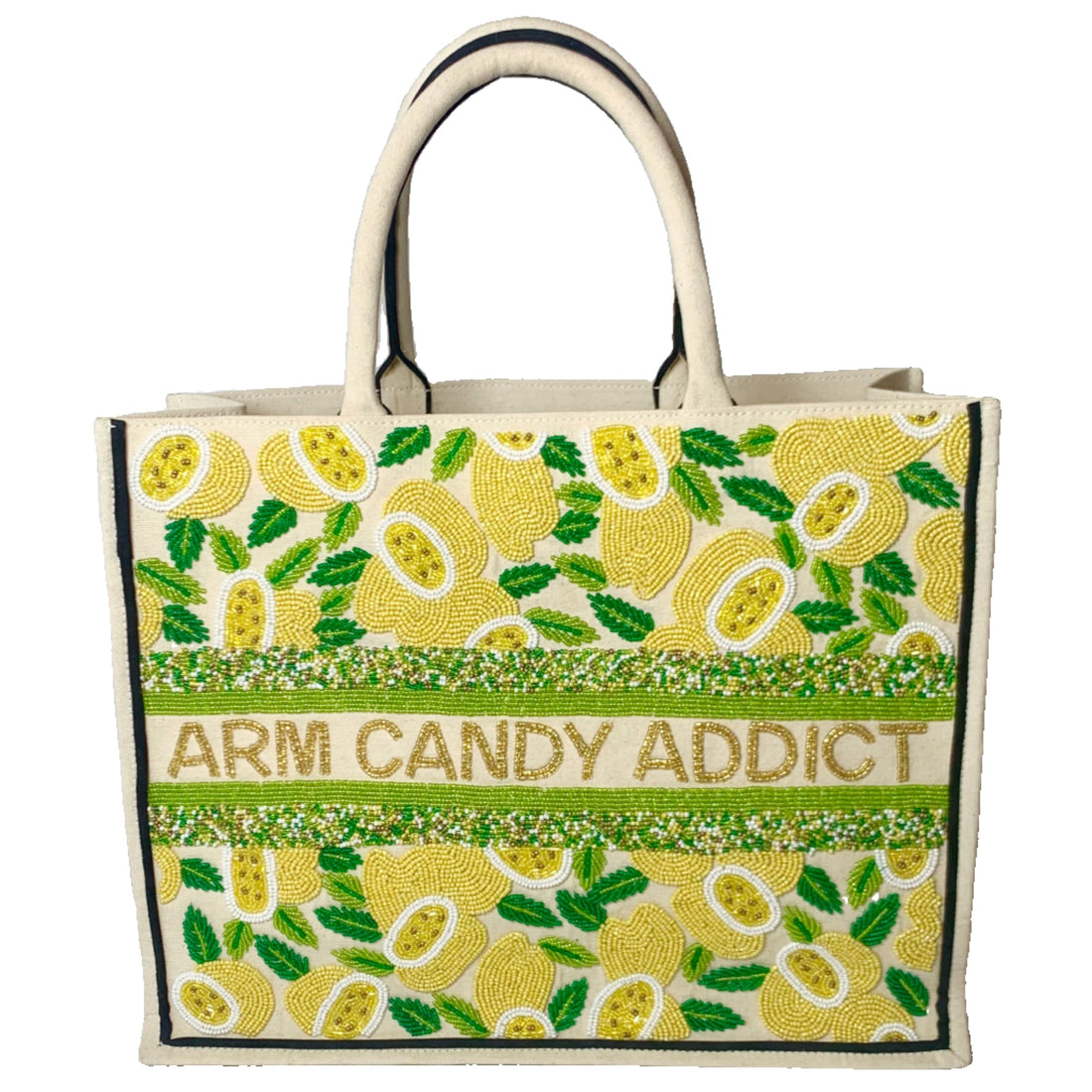 Bianca Lemon Customizable Beaded Bag