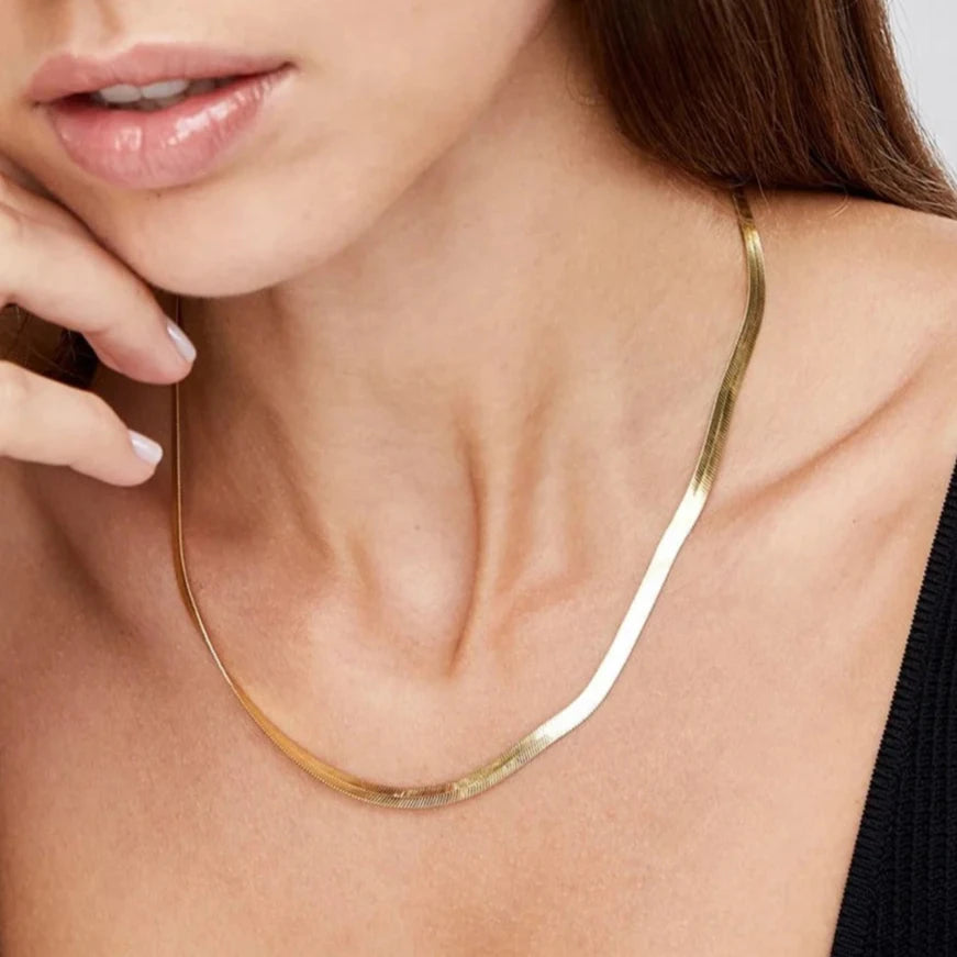 Snake Herringbone Necklace – Oriana Lamarca Designs