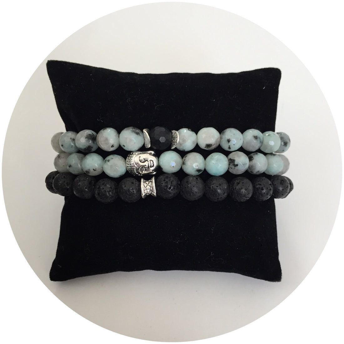Mens Kiwi Jasper with Black Onyx Accent - Oriana Lamarca LLC