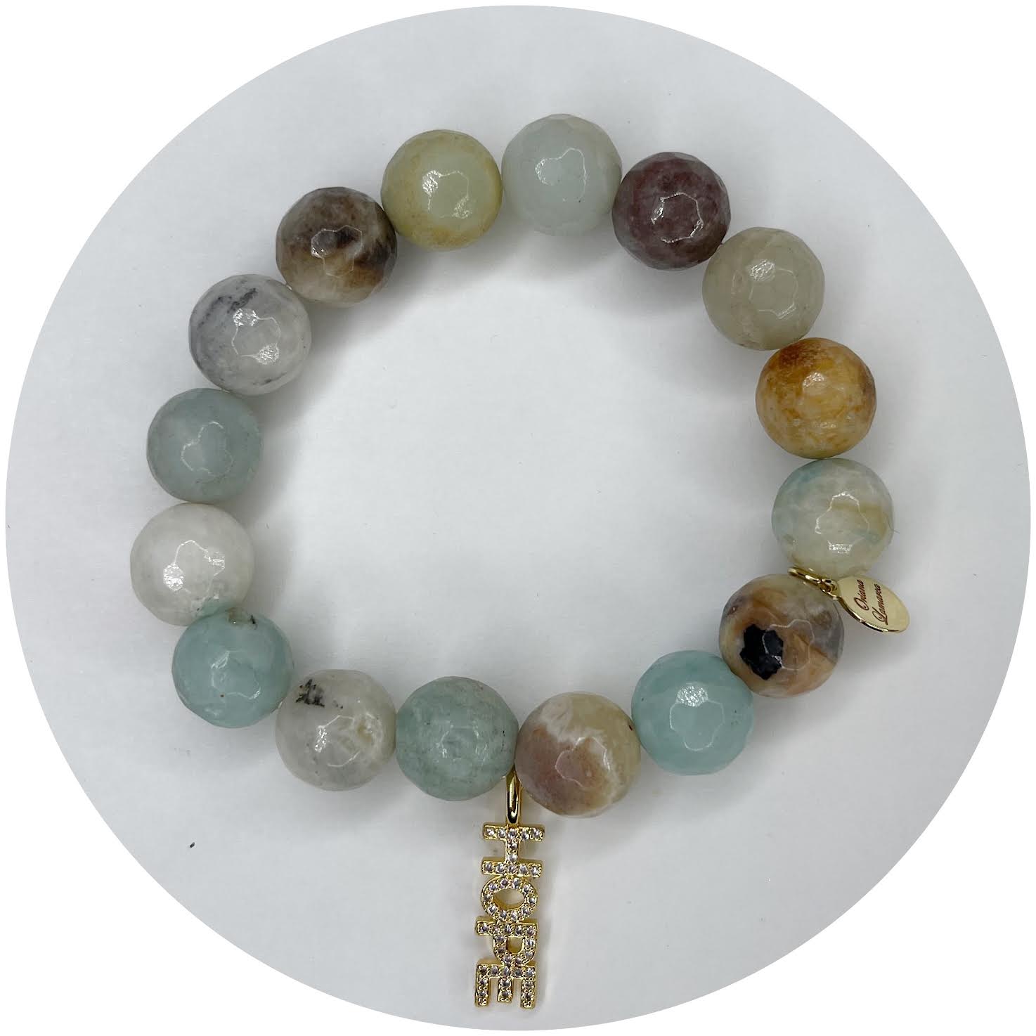 Amazonite "I AM ALS" with Pavé HOPE Pendant