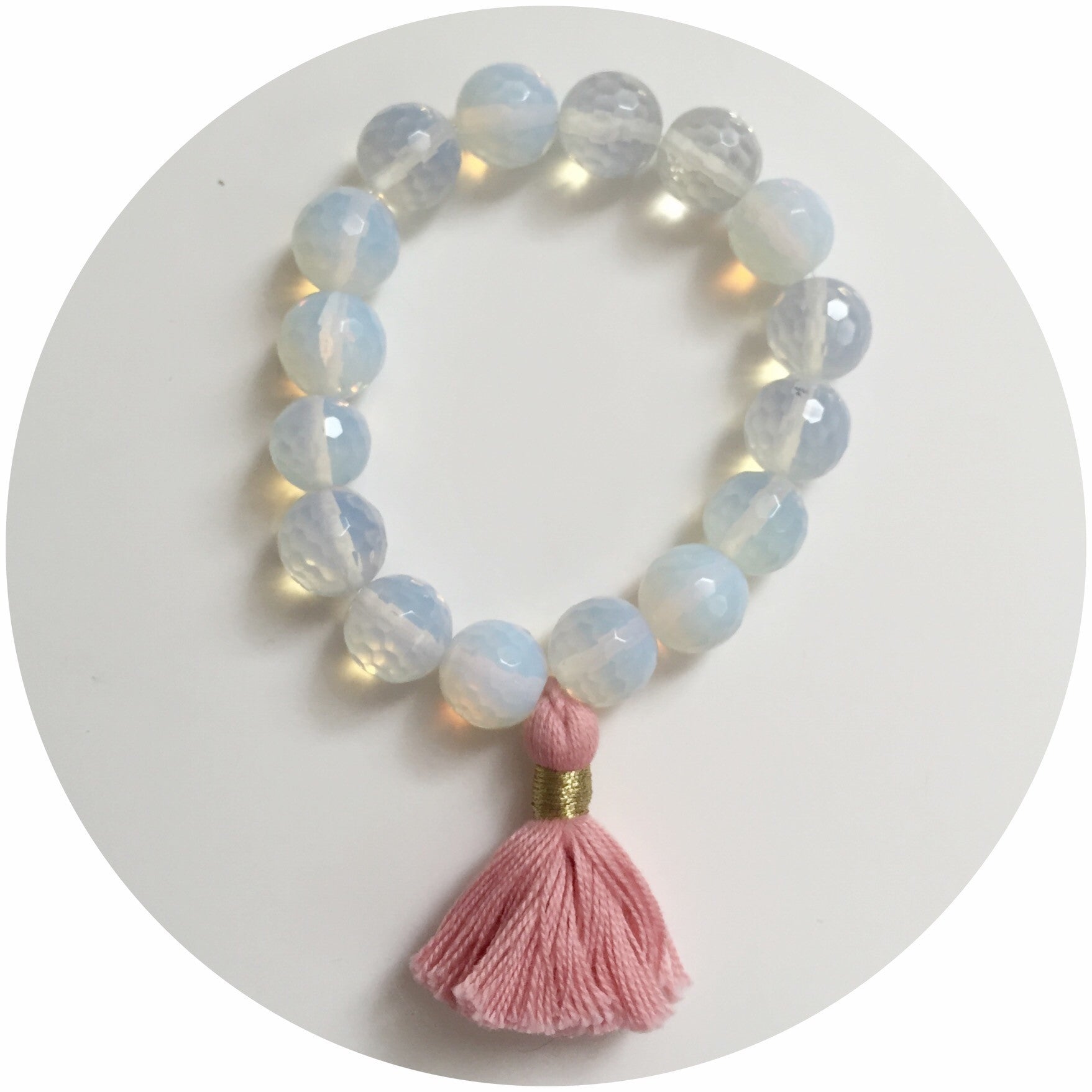 Opalite with Coral Tassel - Oriana Lamarca LLC