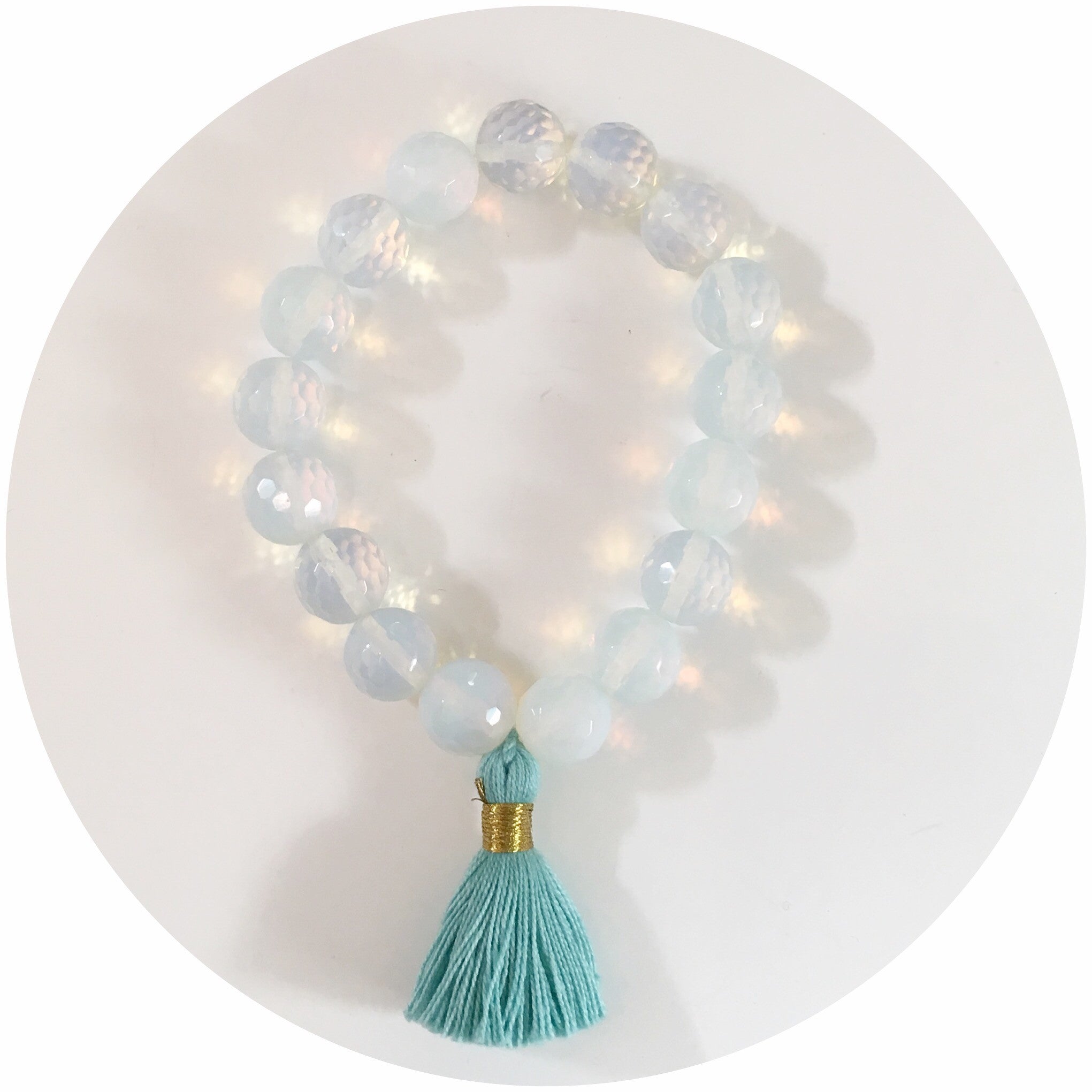 Opalite with Mint Tassel - Oriana Lamarca LLC