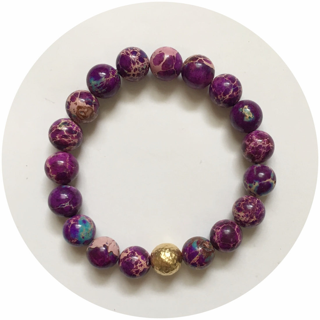 Purple Jasper with Hammered Gold Accent - Oriana Lamarca LLC