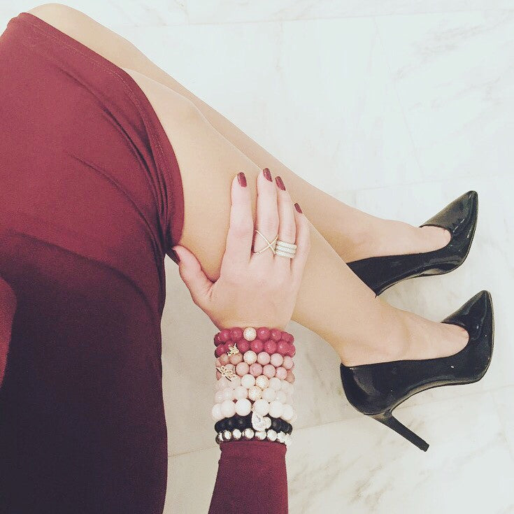 Rhodonite with Micro Pavé Rose Gold - Oriana Lamarca LLC