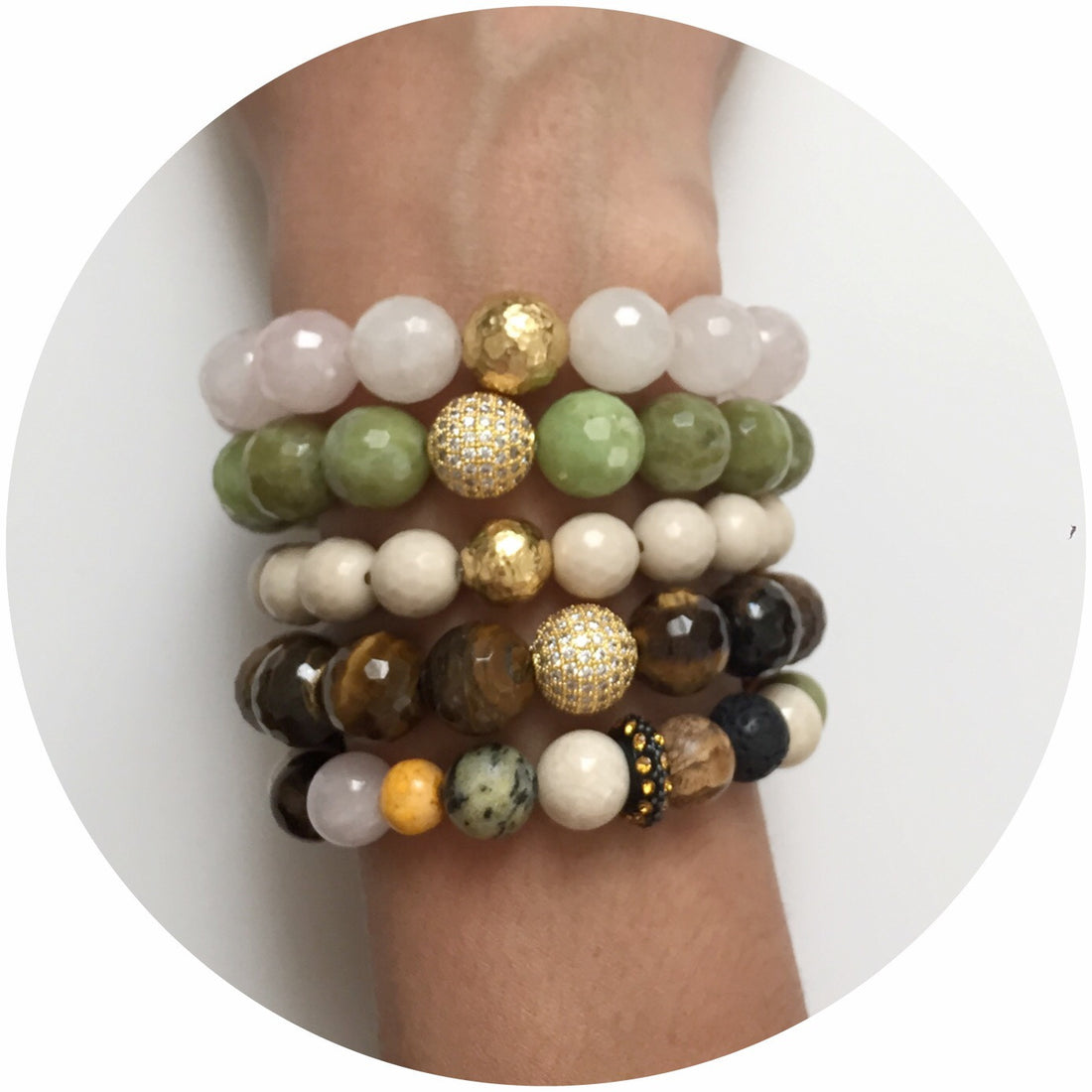 Green Garnet with Micro Pavé Gold - Oriana Lamarca LLC