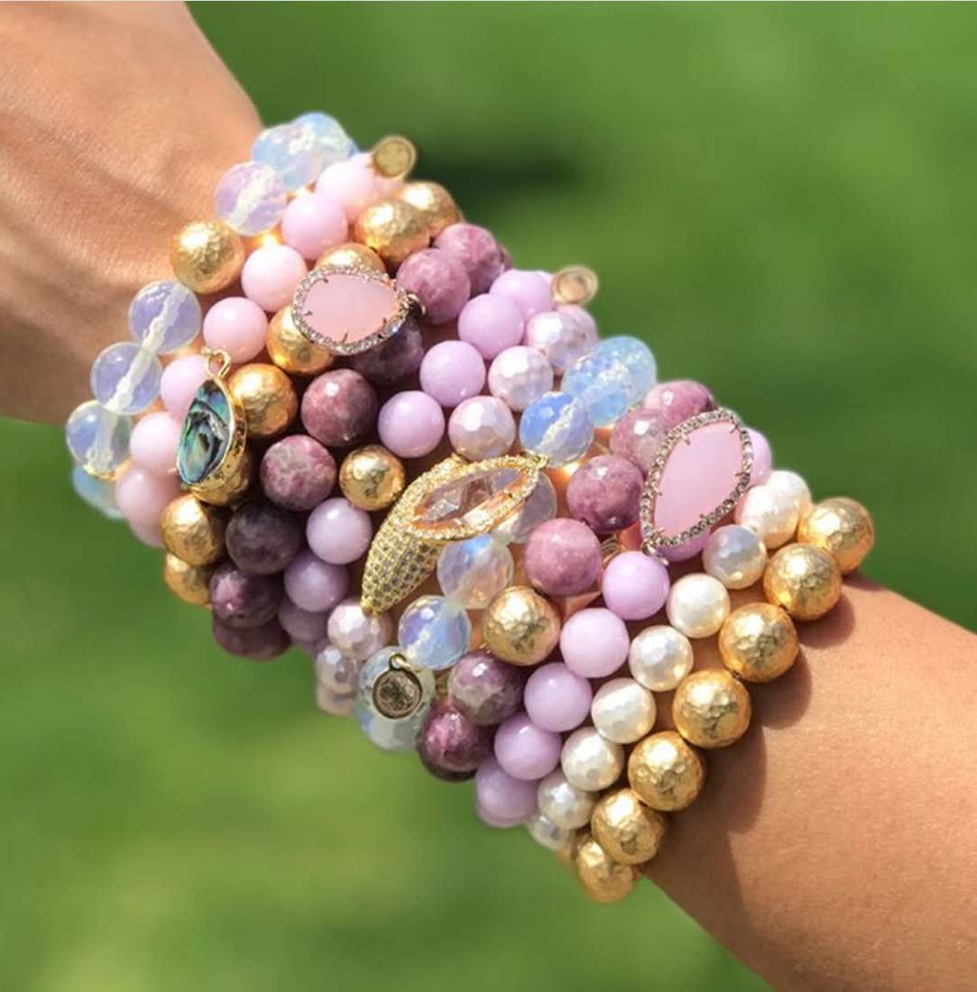 Lavender Jade with Pavé Pink Crystal Point Pendant - Oriana Lamarca LLC