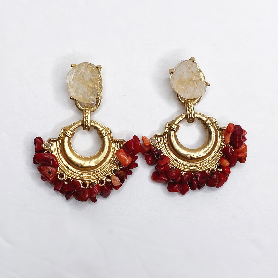 Aurora Red Coral Earring - Oriana Lamarca LLC