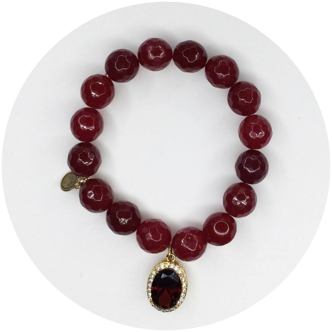 Marsala Jade with Pavé Red Garnet Hidden Gem