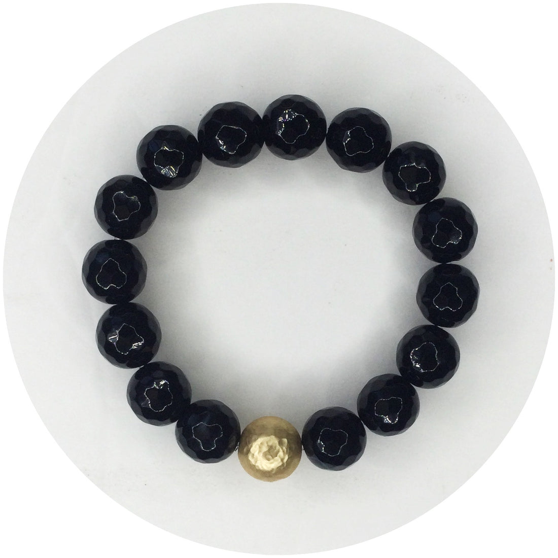 Black Onyx with Hammered Gold Accent