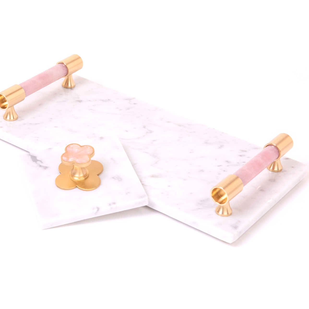 Le Gemme Rose Quartz Marble Tray