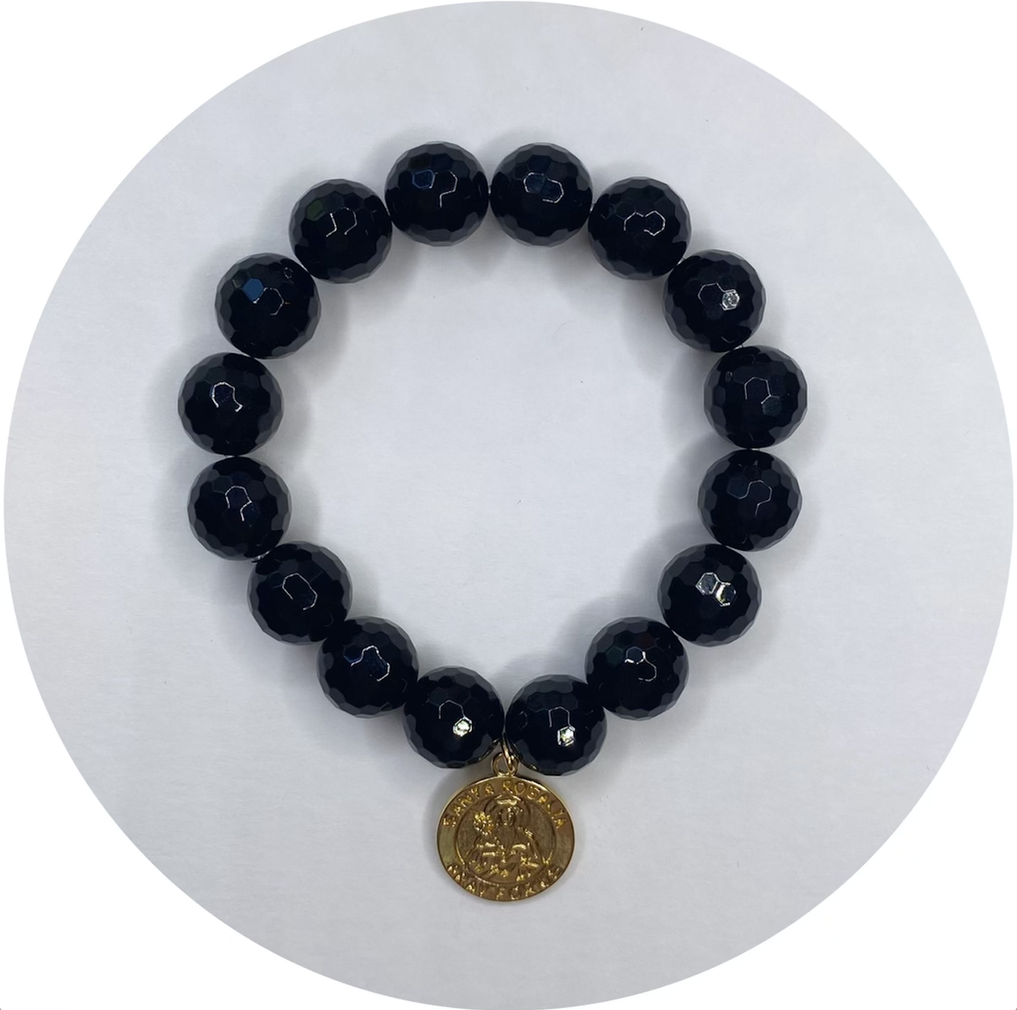 Black Onyx with St. Rosalia Pendant