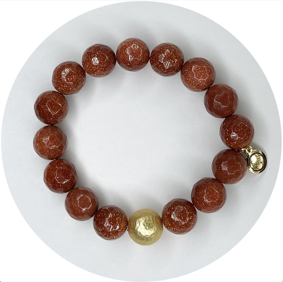 Goldstone with Hammered Gold Accent