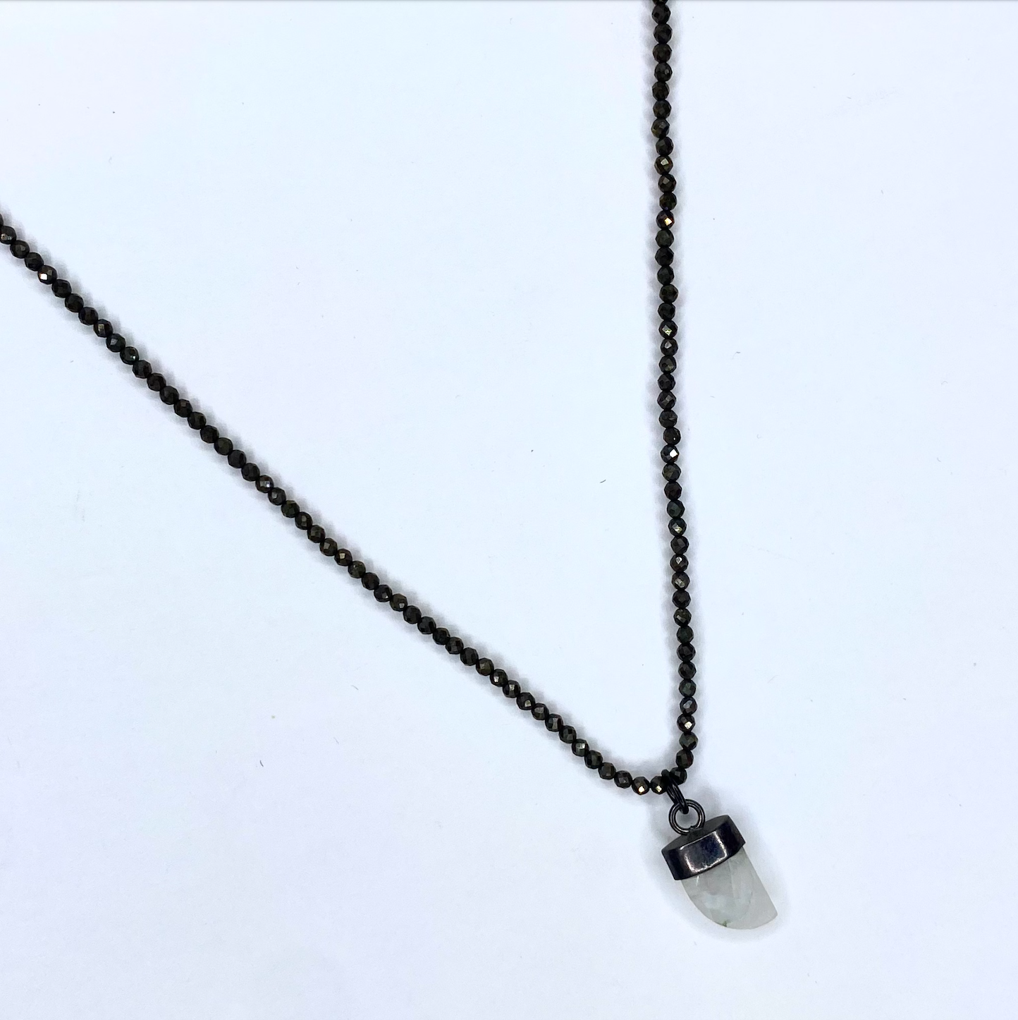 Pyrite Choker with Moonstone Pendant