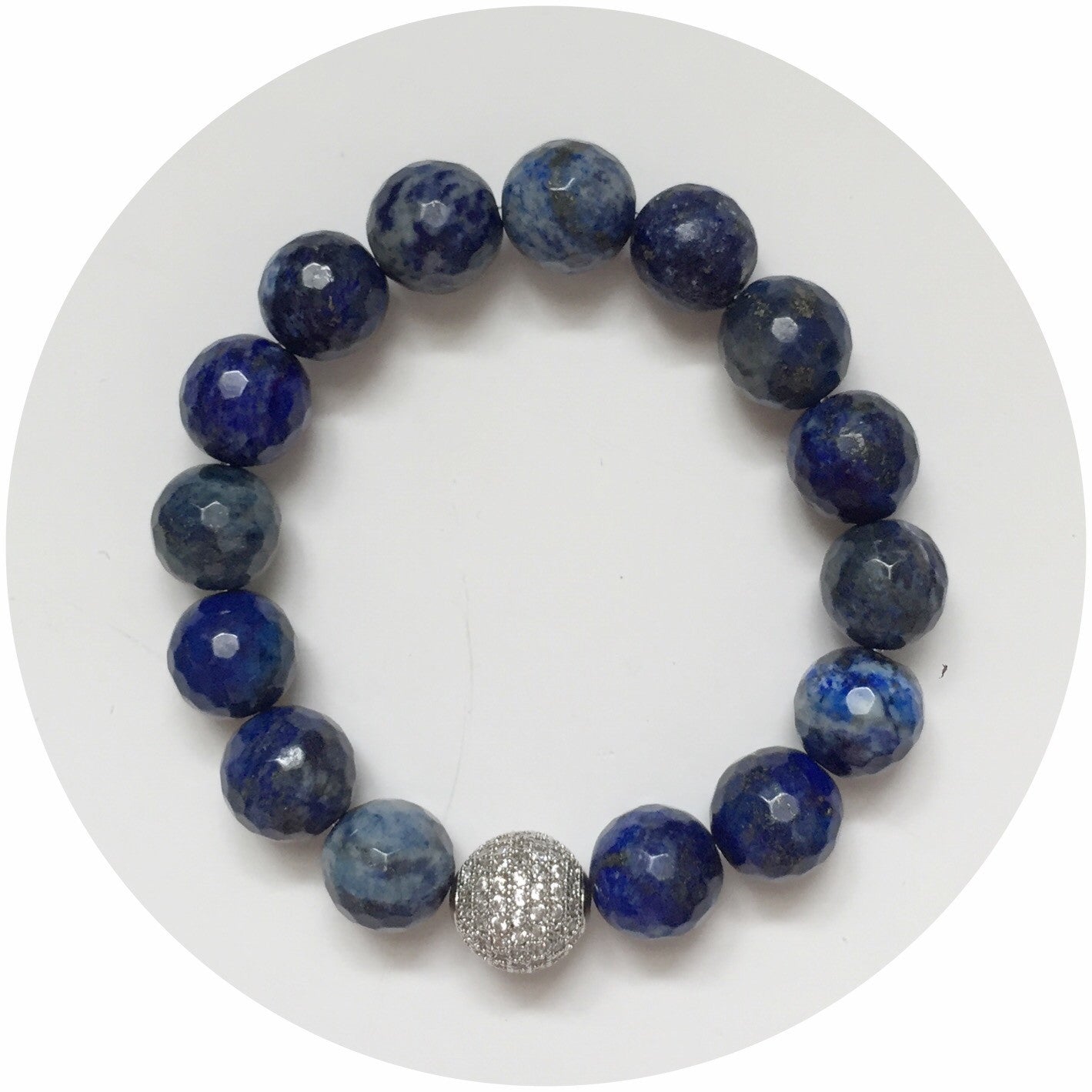 Lapis with Micro Pavé Silver - Oriana Lamarca LLC