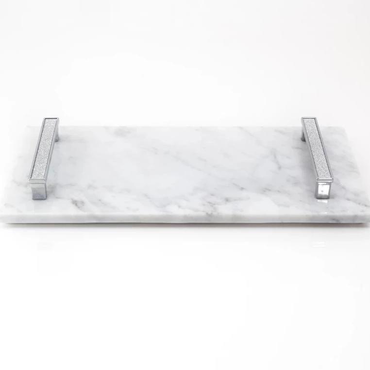 Zagara 6"x12" Carrara Marble Tray - Oriana Lamarca LLC