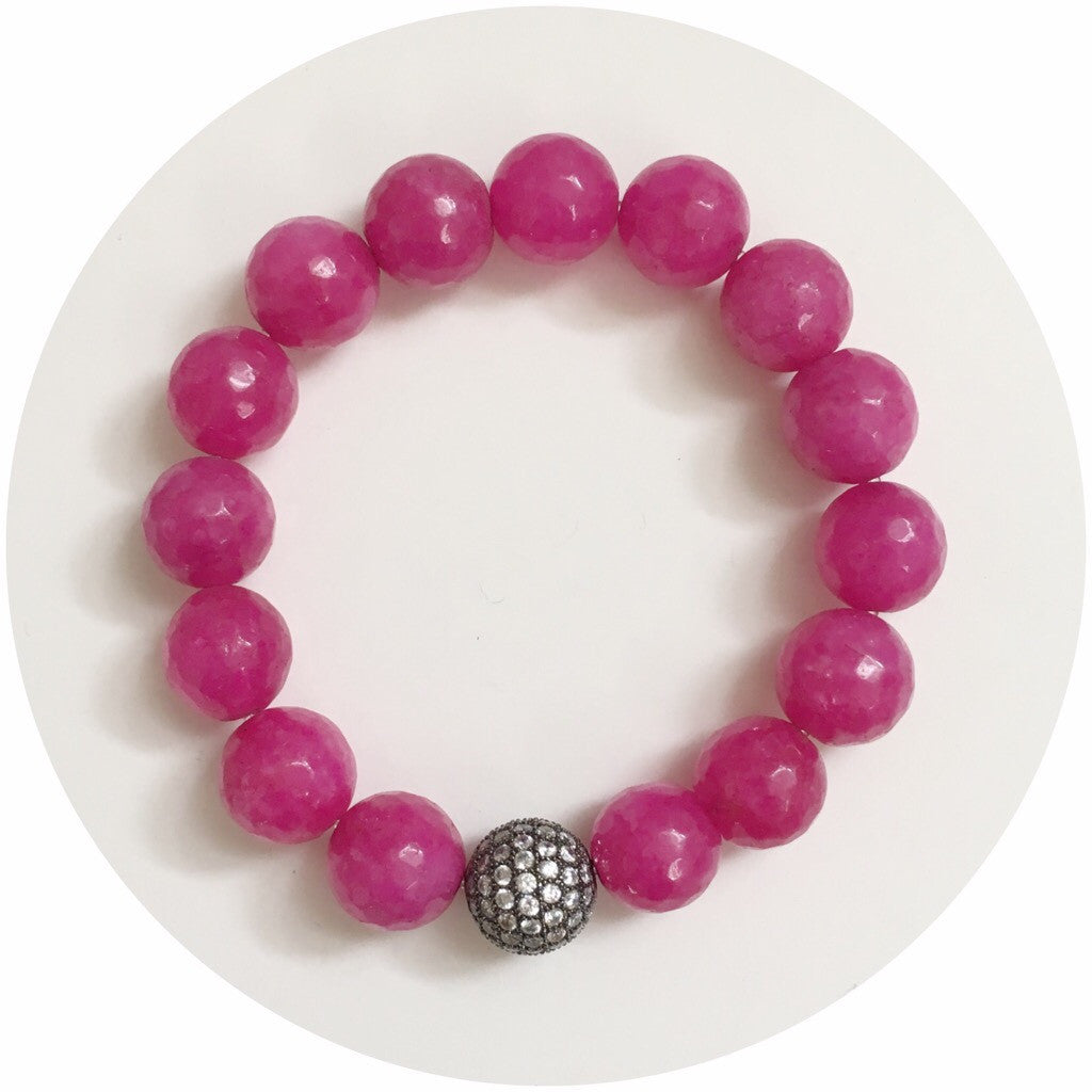 Magenta Jade with Micro Pavé Gunmetal - Oriana Lamarca LLC