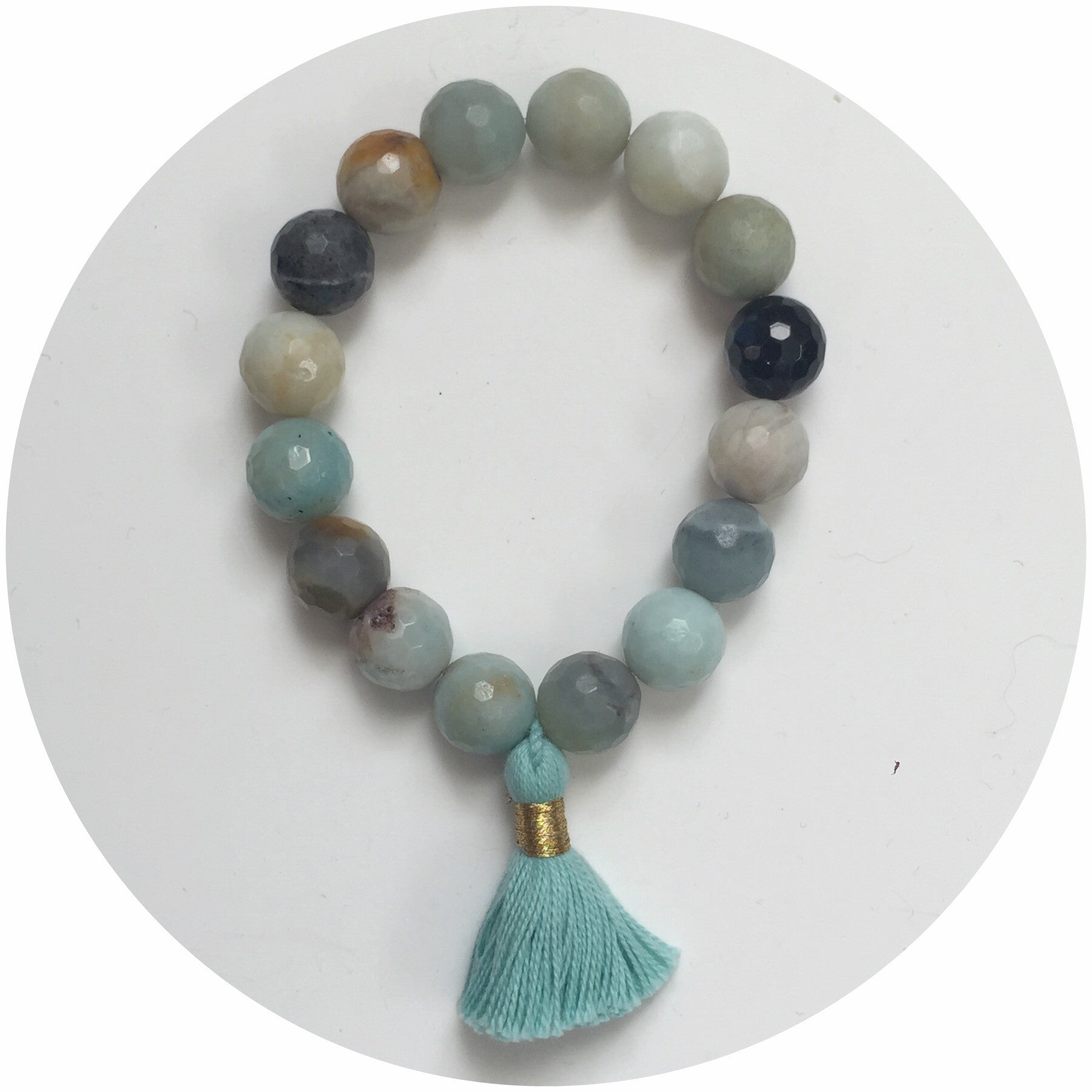 Amazonite with Mint Tassel - Oriana Lamarca LLC