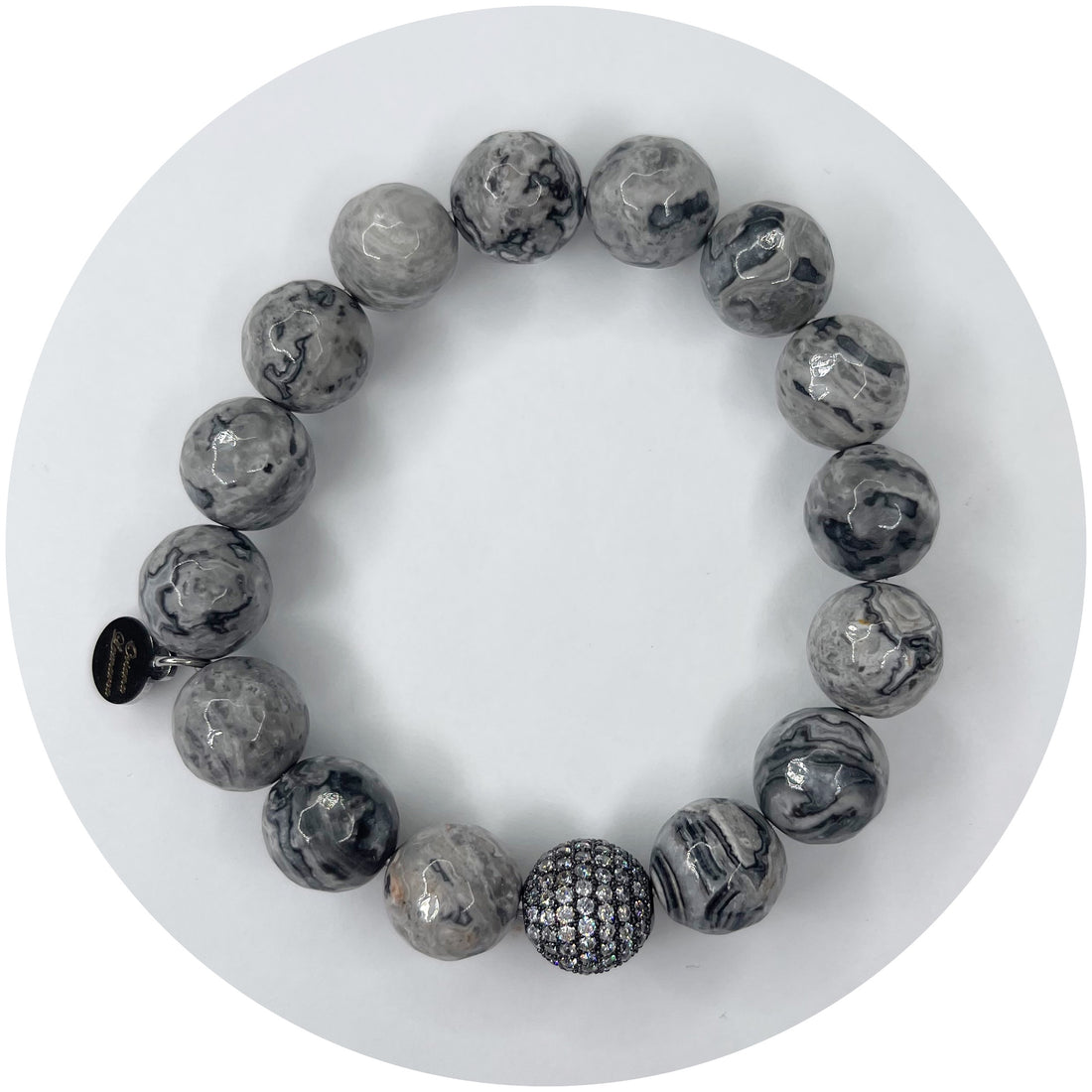 Mr Jasper Grey with Pavé Gunmetal Accent