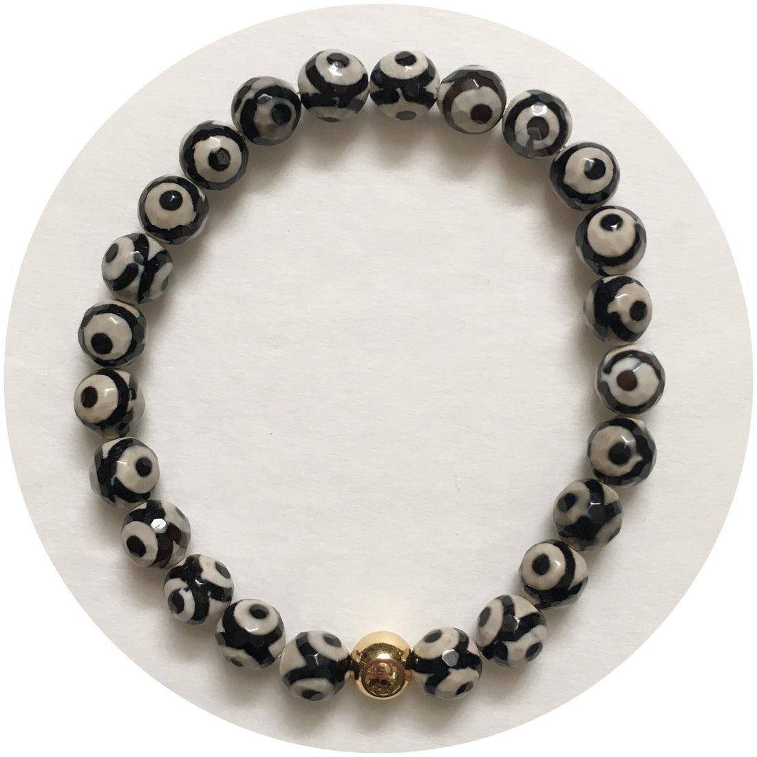 Mens Tibetan Black Eye with Gold Accent - Oriana Lamarca LLC