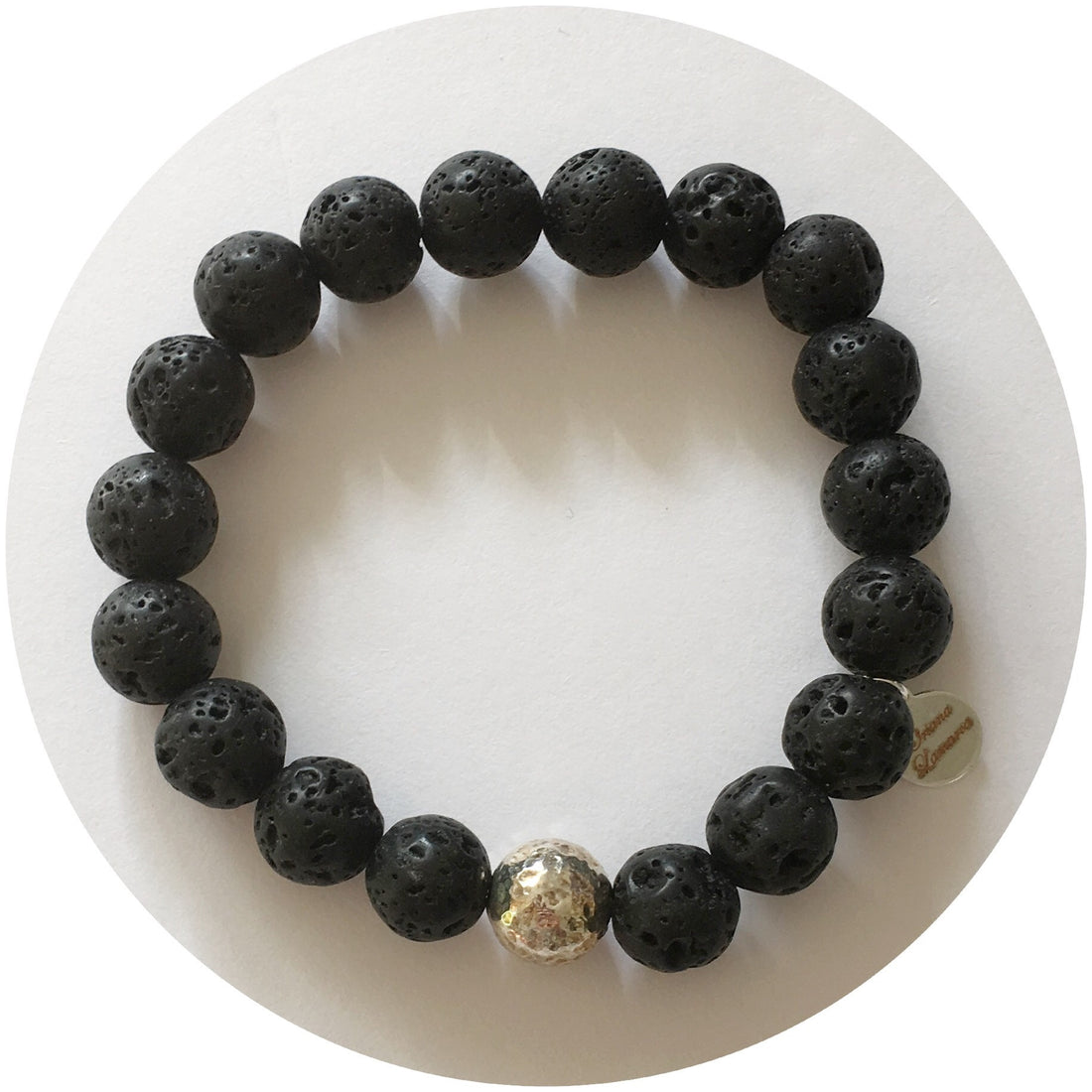 Black Lava with Hammered Sterling Silver Accent - Oriana Lamarca LLC