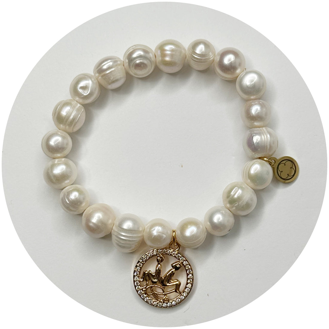 Freshwater Pearl with Gemini Zodiac Pendant - Oriana Lamarca LLC