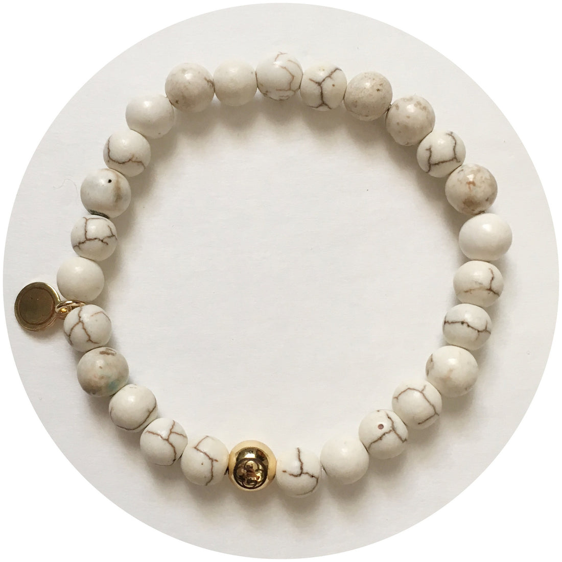 Mens White Magnesite with Gold Accent - Oriana Lamarca LLC
