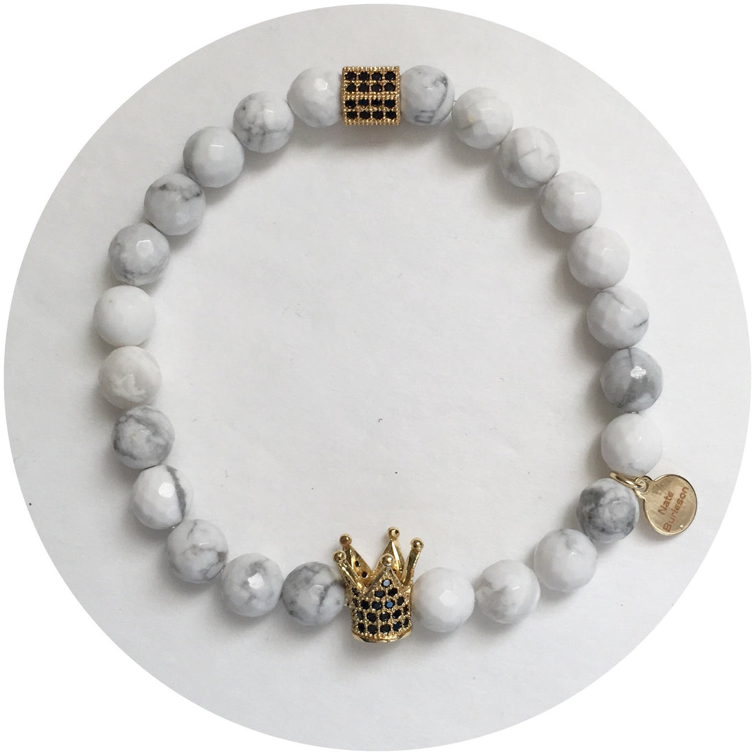 Nate B. Mens White Howlite Pavè Royalty Crown - Oriana Lamarca LLC