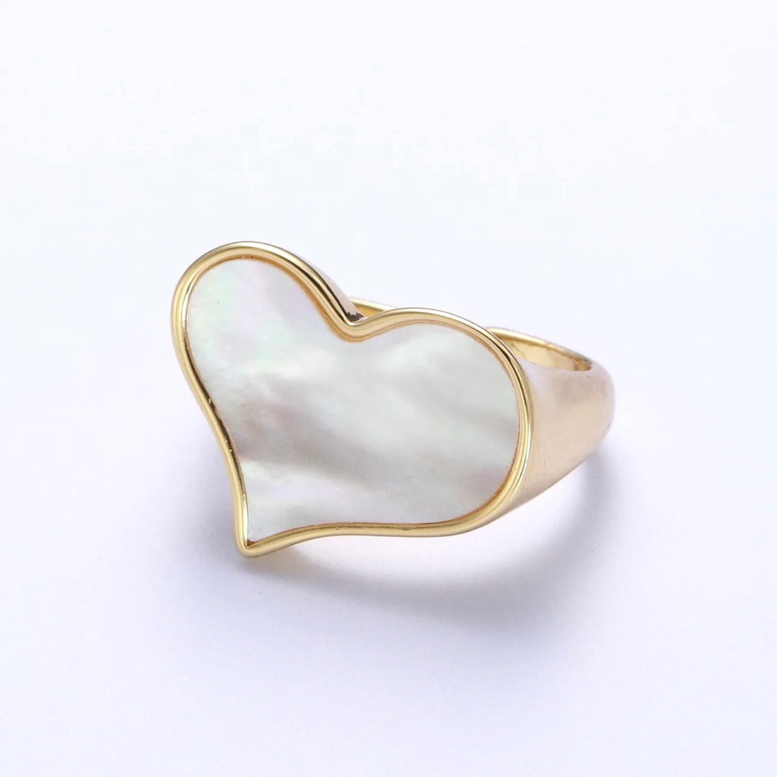 Mother of Pearl Love Heart Ring - Oriana Lamarca LLC