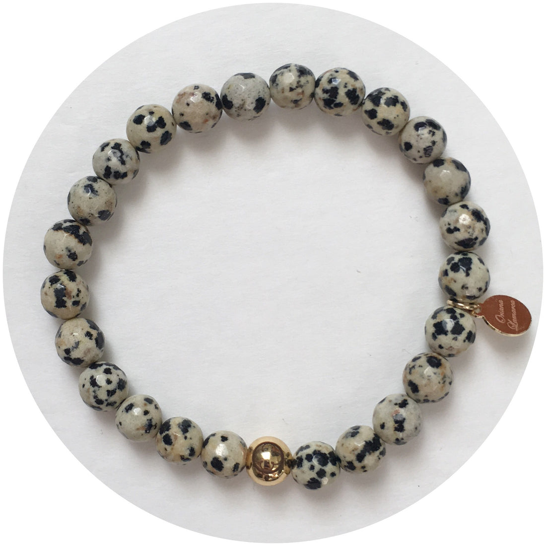 Mens Dalmatian Jasper with Gold Accent - Oriana Lamarca LLC