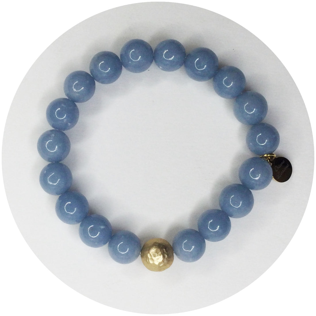 Angelite with Hammered Gold Accent