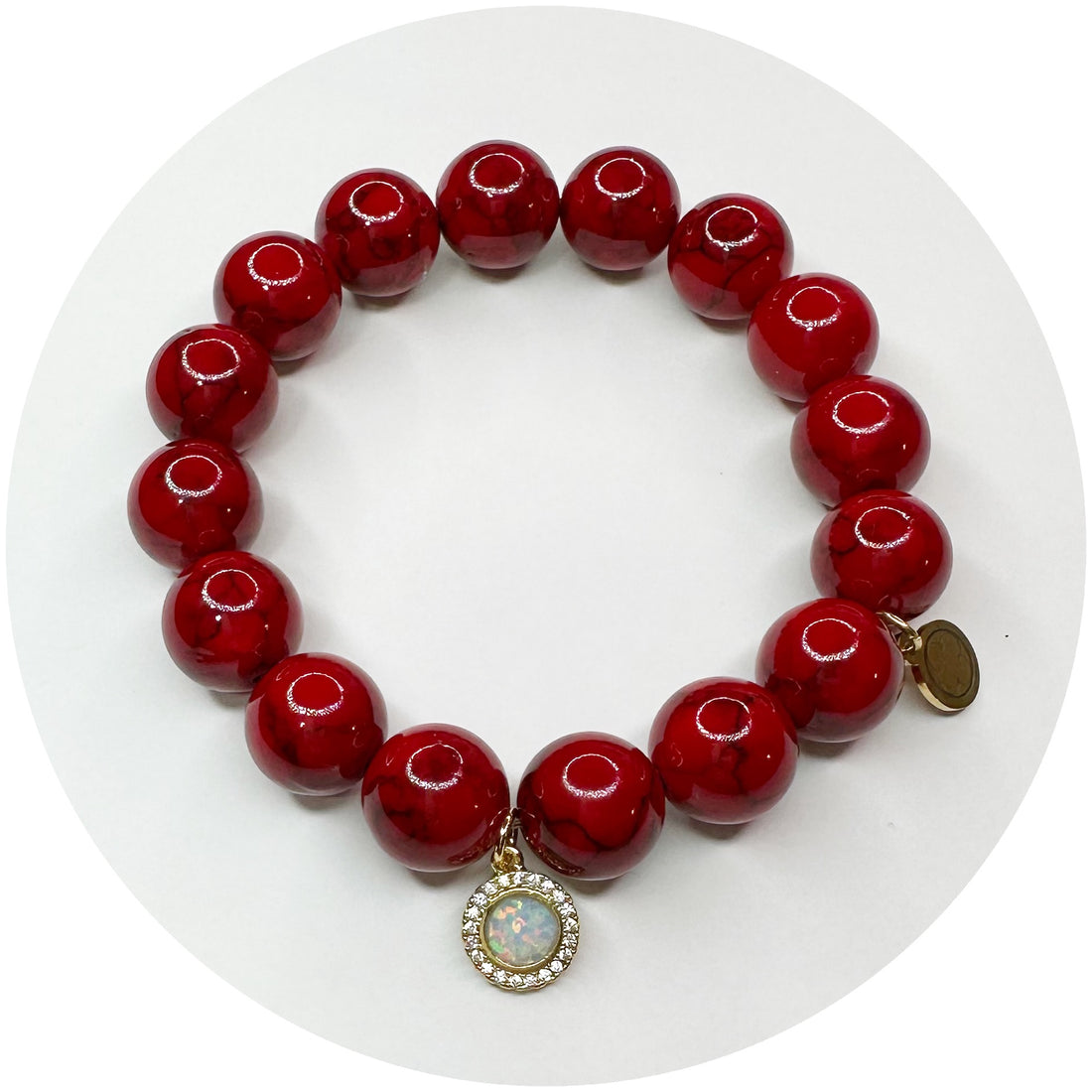 Red Howlite with Opal Pendant