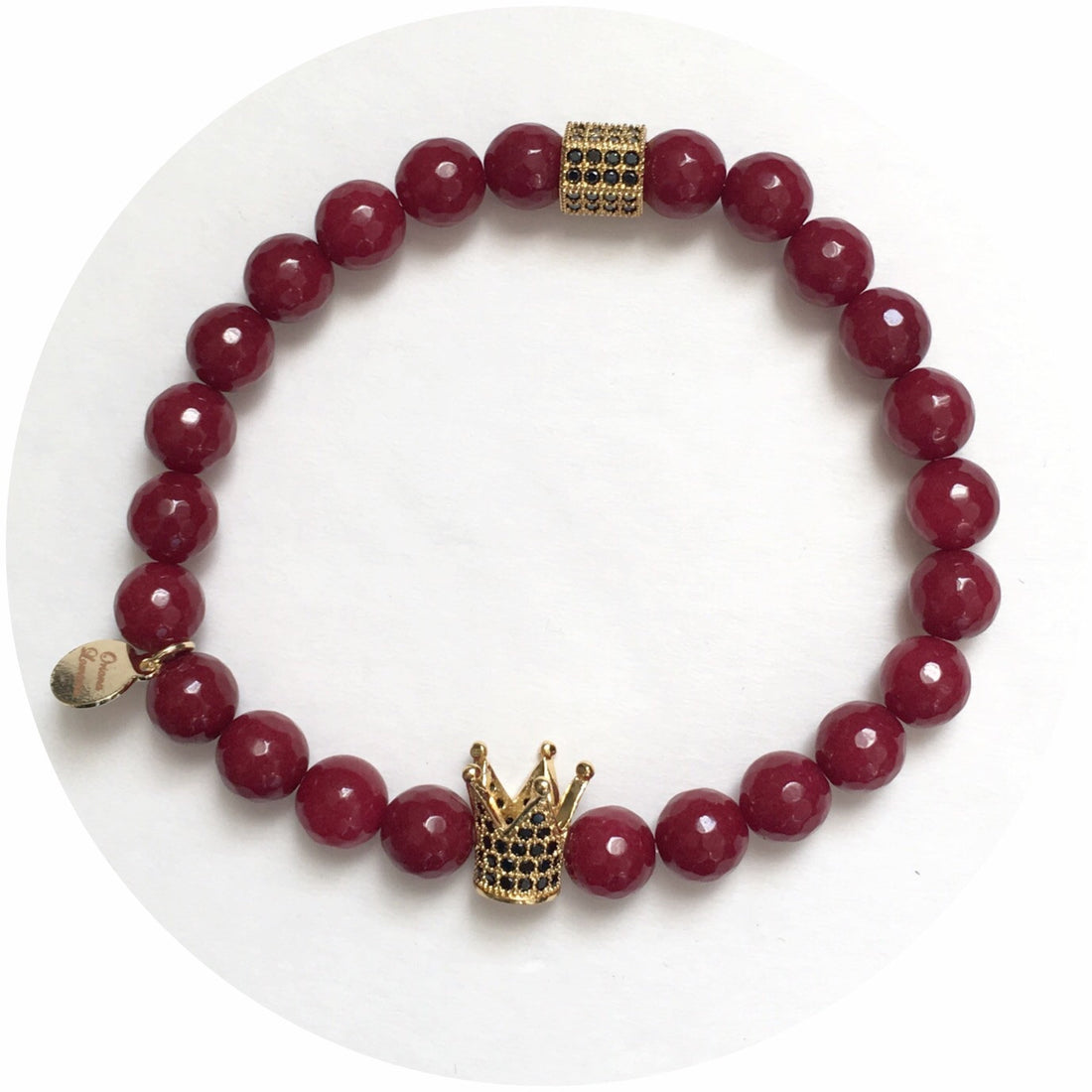 Nate B. Mens Marsala Jade with Pavè Royalty Crown - Oriana Lamarca LLC