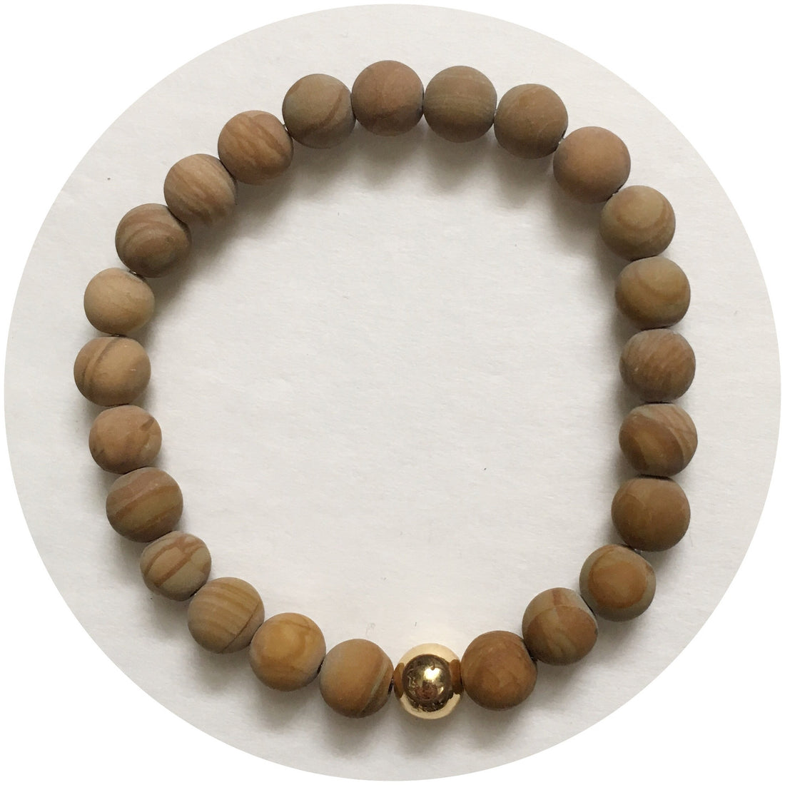 Mens Matte Picture Jasper with Gold Accent - Oriana Lamarca LLC