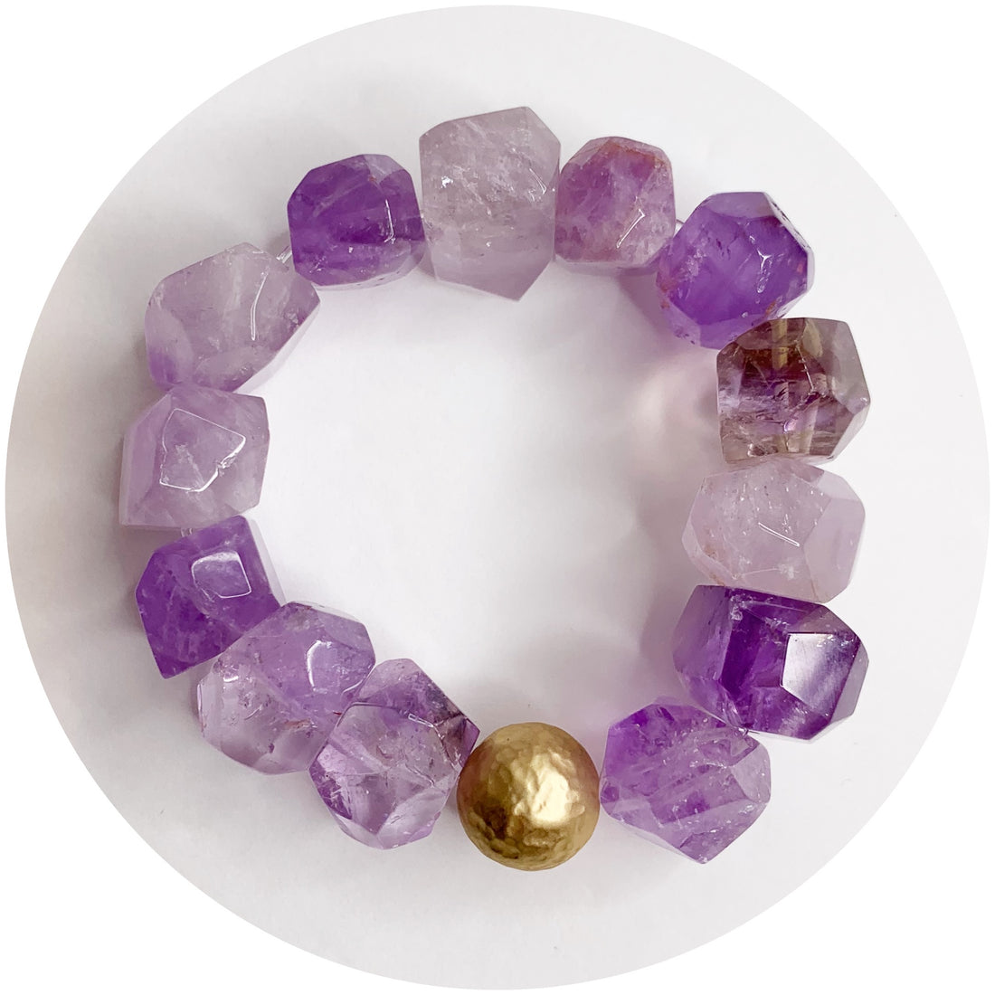 Ametrine Nugget with Hammered Gold Accent