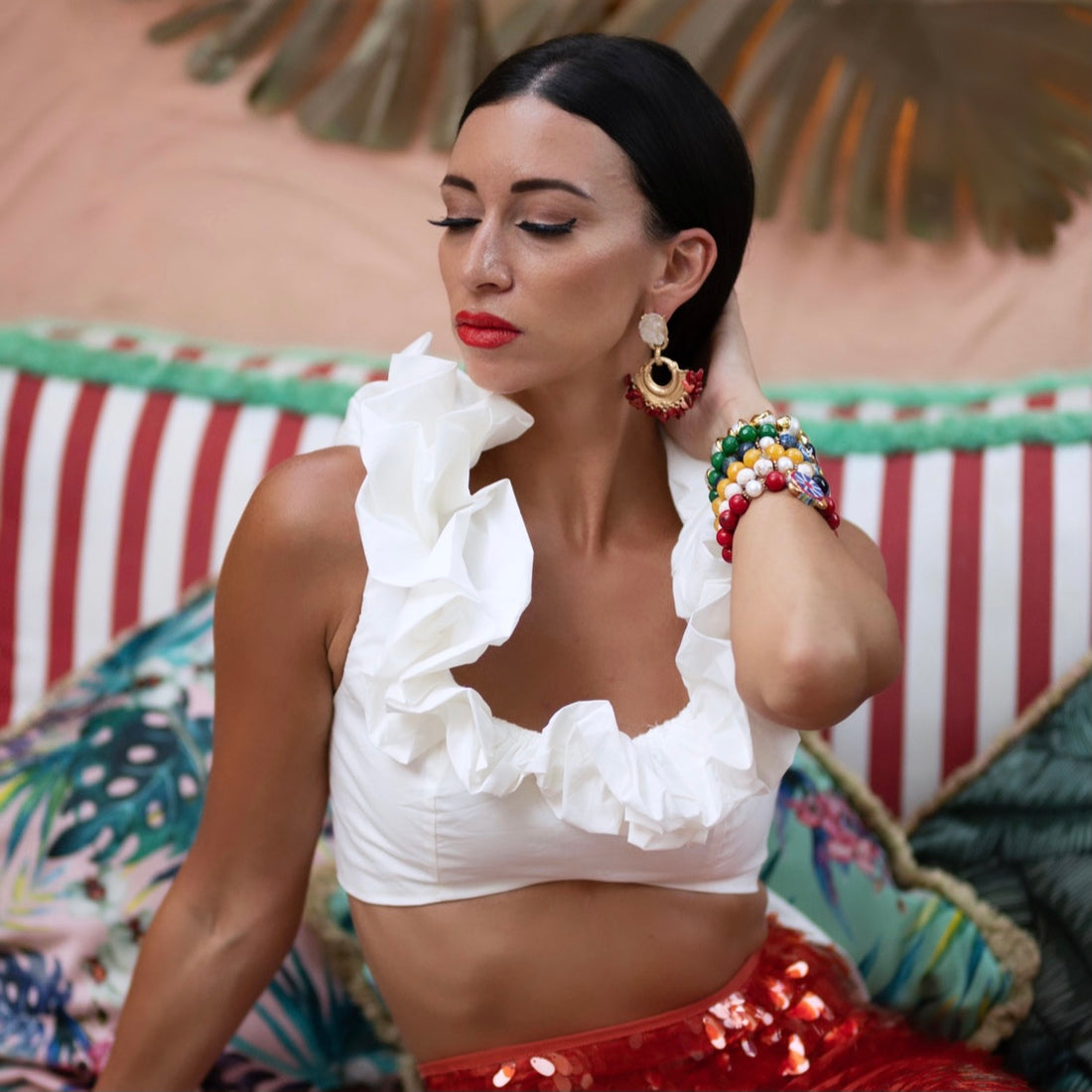 Aurora Red Coral Earring - Oriana Lamarca LLC