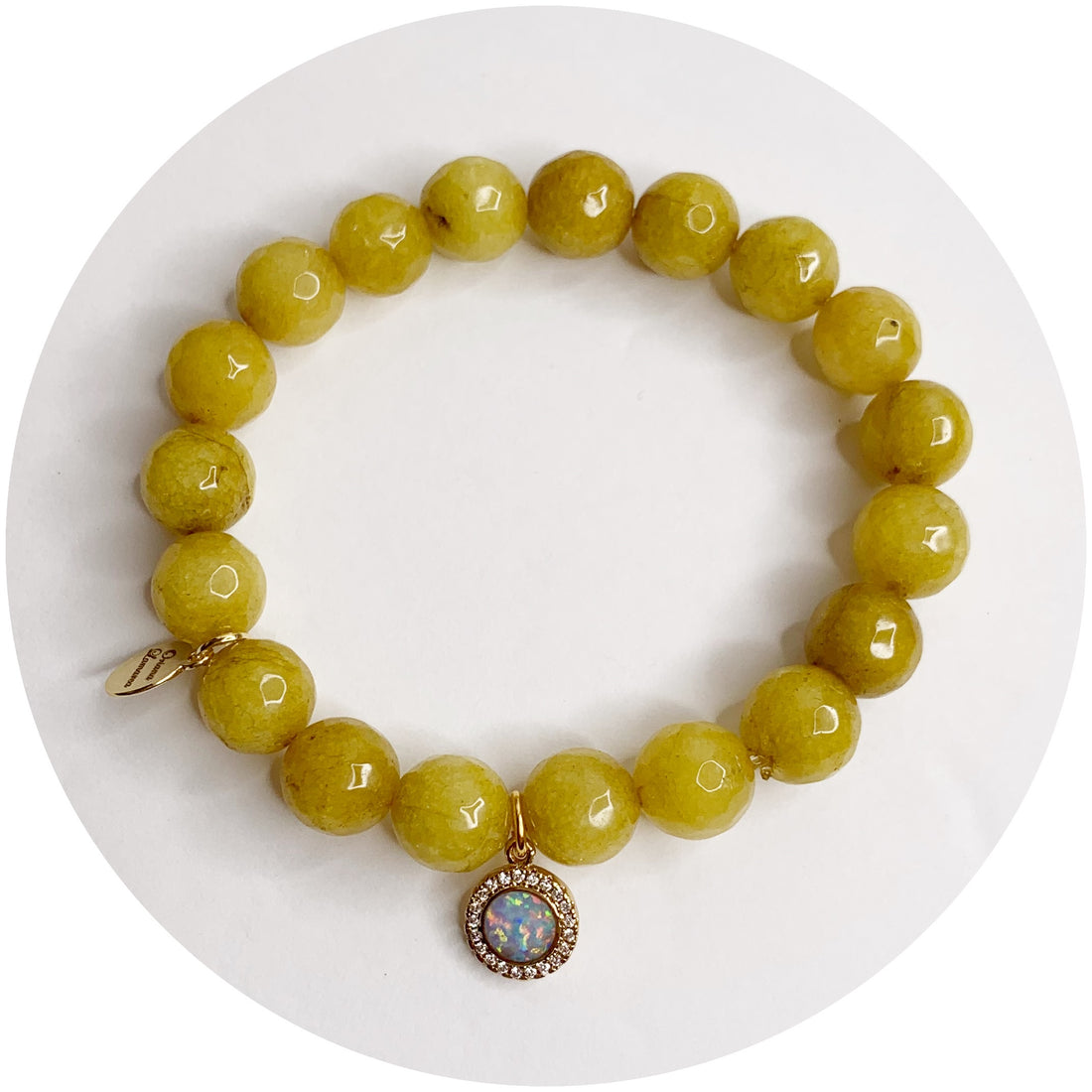 Celery Jade with Pavé Opal Pendant