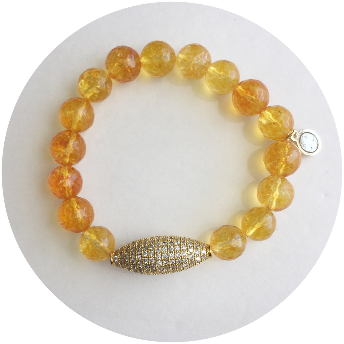 Citrine with Pavé Gold Dome - Oriana Lamarca LLC