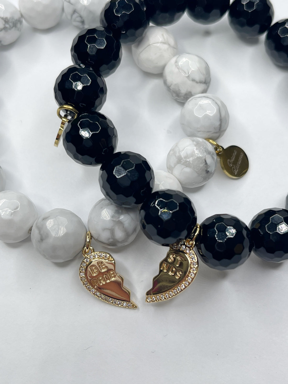 Best Friends White Howlite & Black Onyx Duo