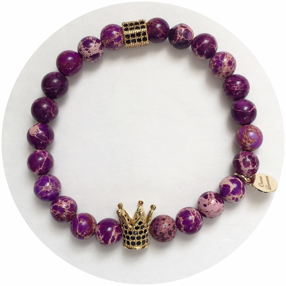 Nate B. Mens Purple Imperial Jasper with Pavè Royalty Crown - Oriana Lamarca LLC