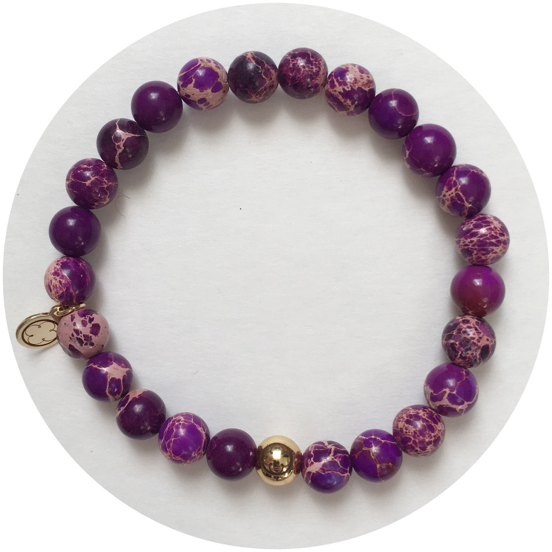 Mens Purple Imperial Jasper with Gold Accent - Oriana Lamarca LLC