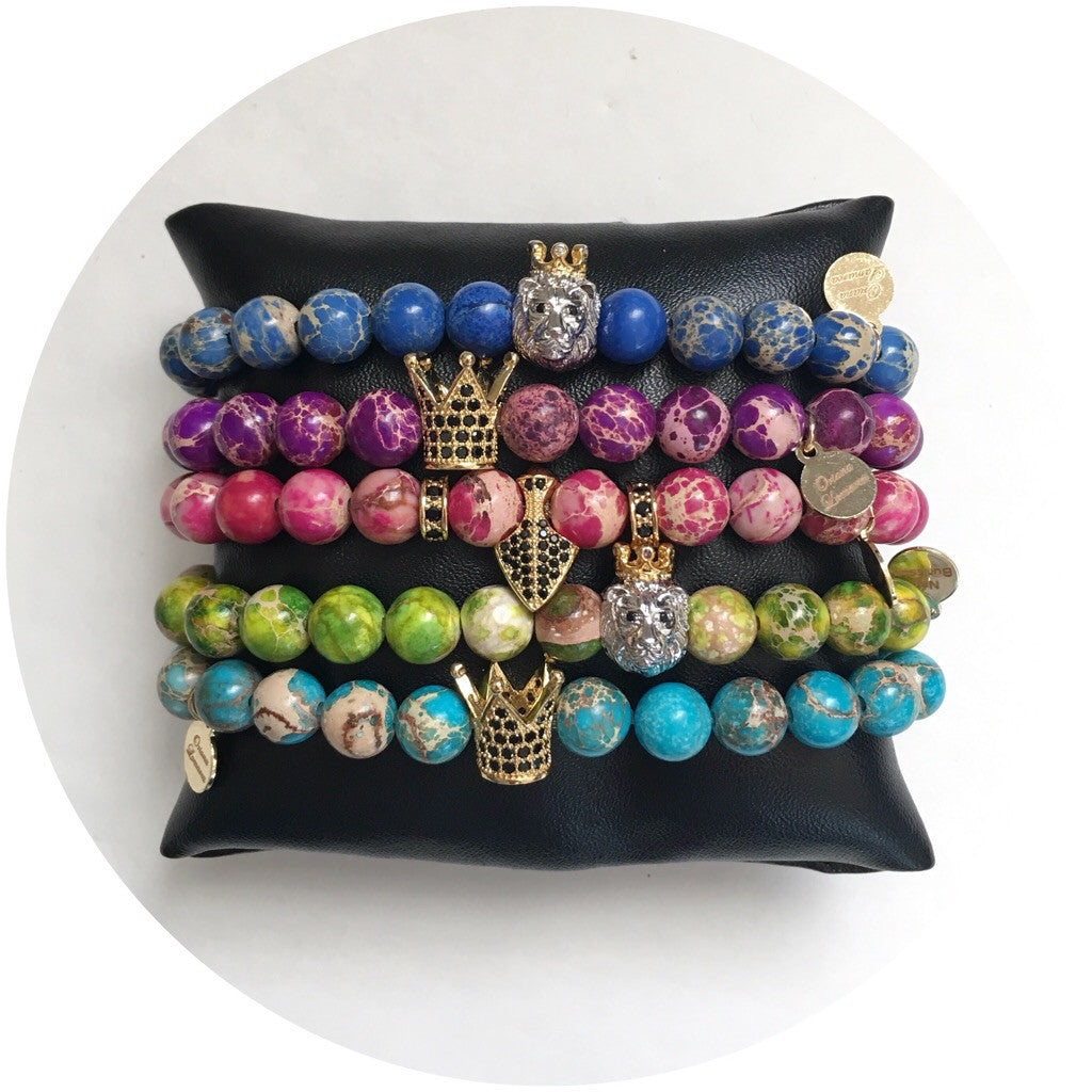 Nate B. Mens Purple Imperial Jasper with Pavè Royalty Crown - Oriana Lamarca LLC