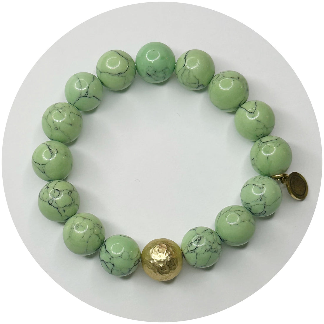 Mint Howlite with Hammered Gold Accent