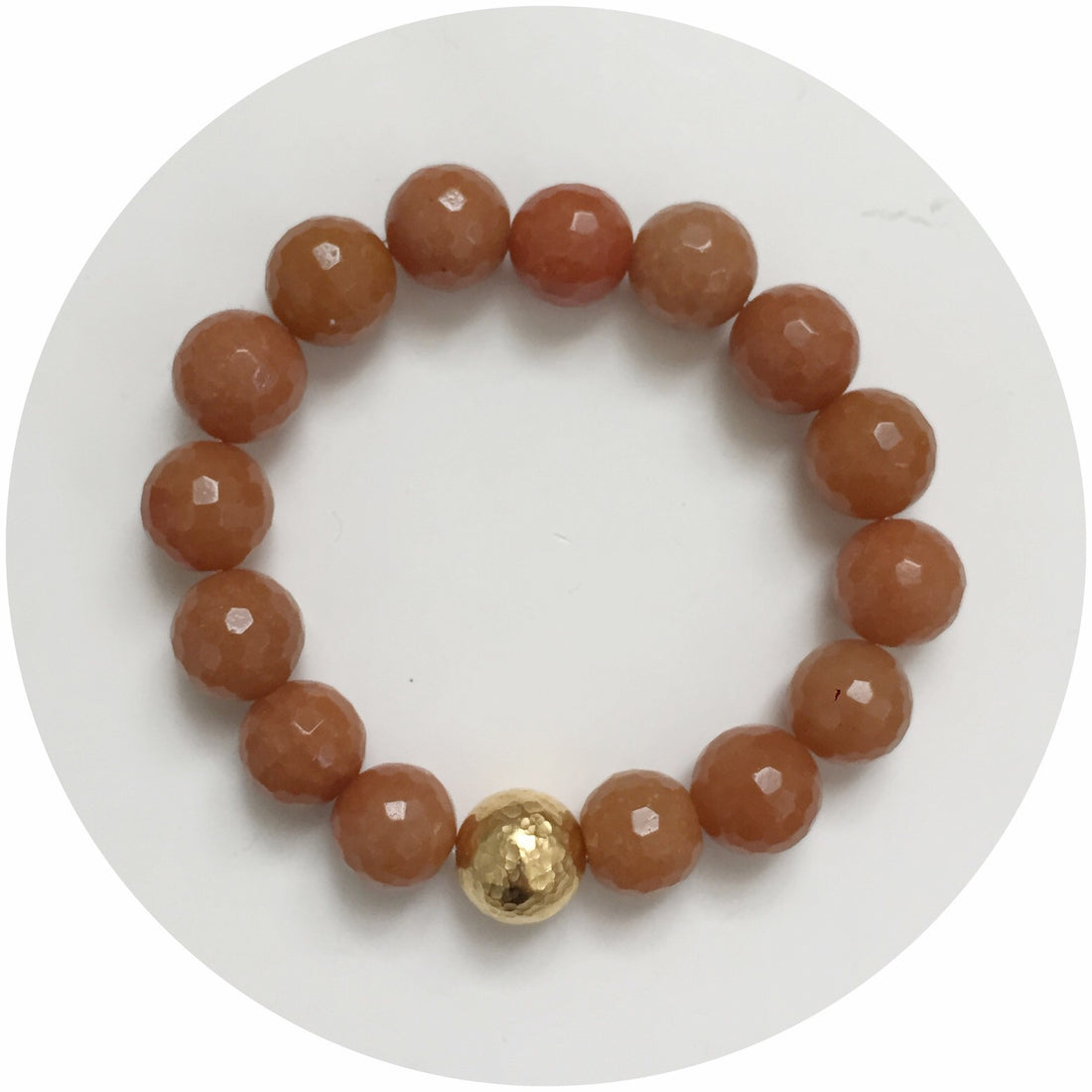 Brown Aventurine with Hammered Gold Accent - Oriana Lamarca LLC